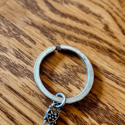 BRIGHTON Floral Filigree Puff Heart Silver Keychain - Picture 4 of 7
