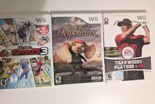 Lot Of 3 Wii Games: DECA Sports 3, Despereaux, Tiger Woods 08 - TESTED & WORKING