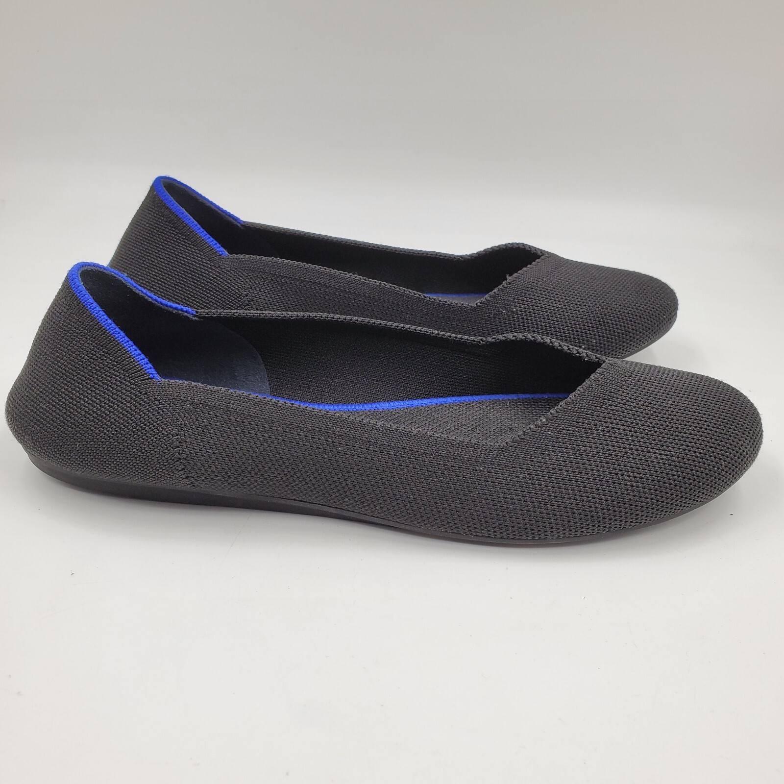 Rothys The Flat Solid Black Rounded Toe Knit Flat… - image 4