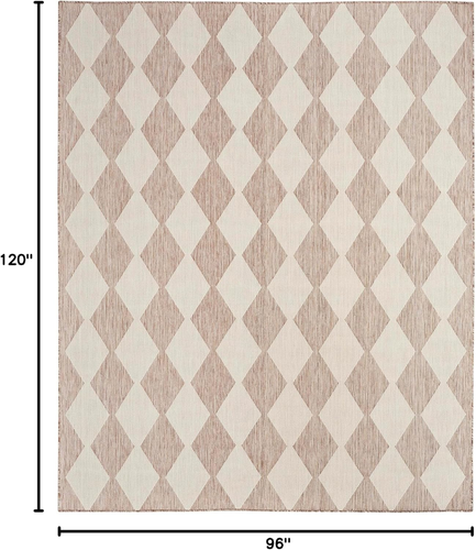 8X10 Indoor Outdoor Area Rug Easy Cleaning Non Shedding Beige for Living Room - Picture 2 of 12