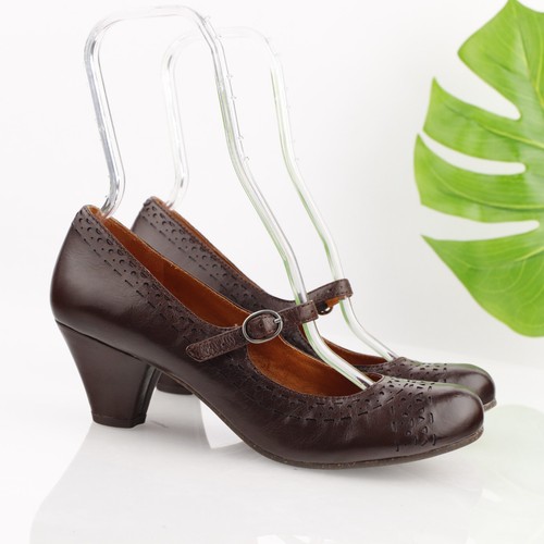 Zapato de vestir Naya para mujer Castalia Mary Jane Pump talla 9 cuero marrón tacón ancho - Imagen 14 de 14