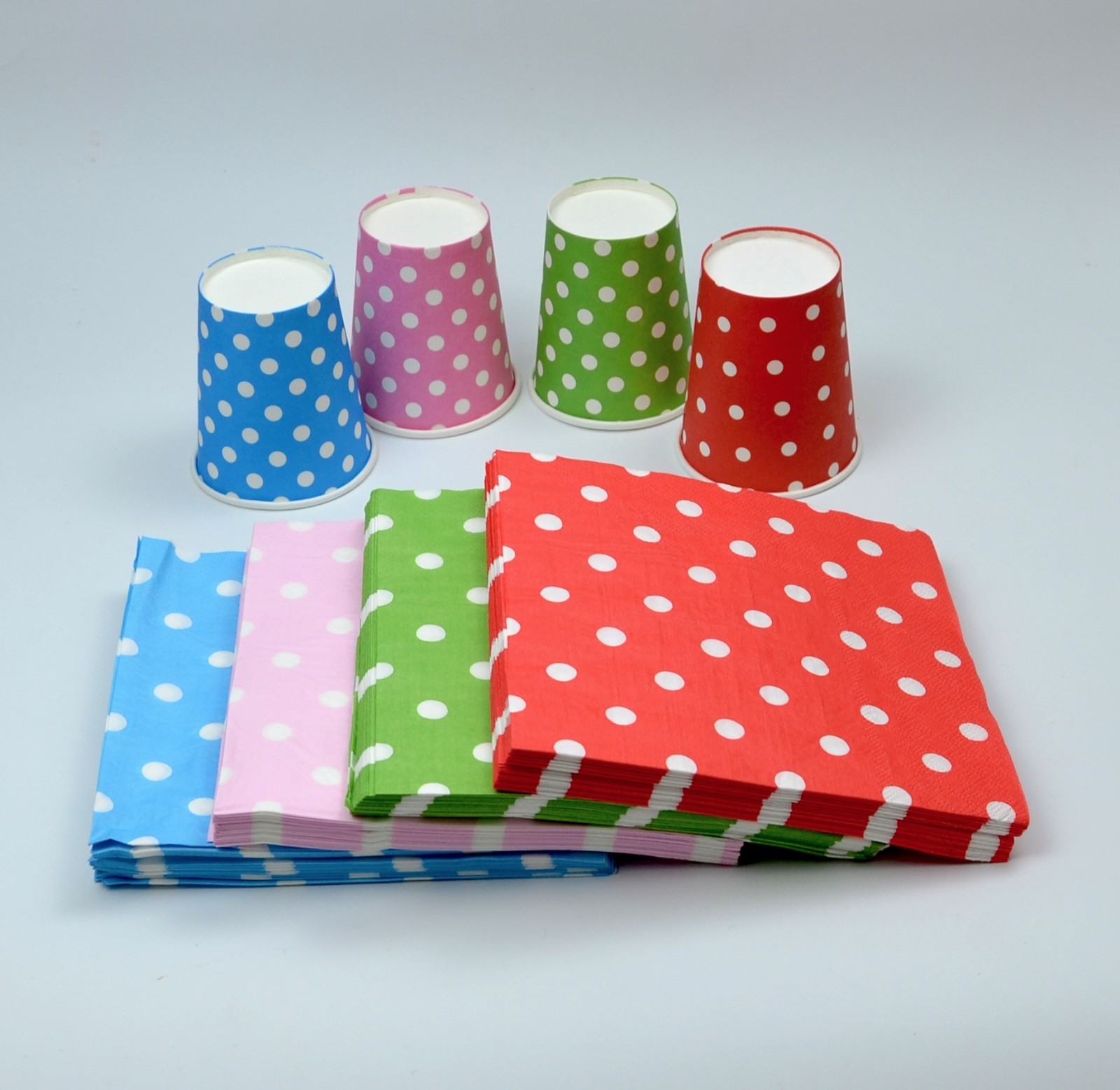 Taza desechable de papel de lunares para fiesta y servilleta para boda eventos decoración barato