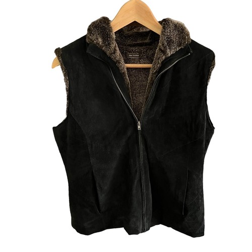 Gilet Femme Avec Doublure Fausse Fourrure – Noir – Taille S/M – Marque INC – Occasion TB