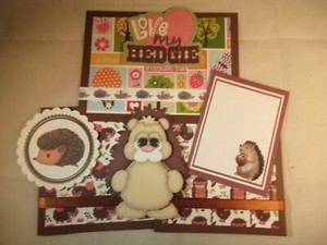 LOVE MY HEDGIE  3D PAPER PIECING  SCRAPBOOK PAGE MAT SET