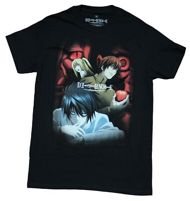 Deathnote  Man Adult New T-Shirt - Full Color Triple Group Pic
