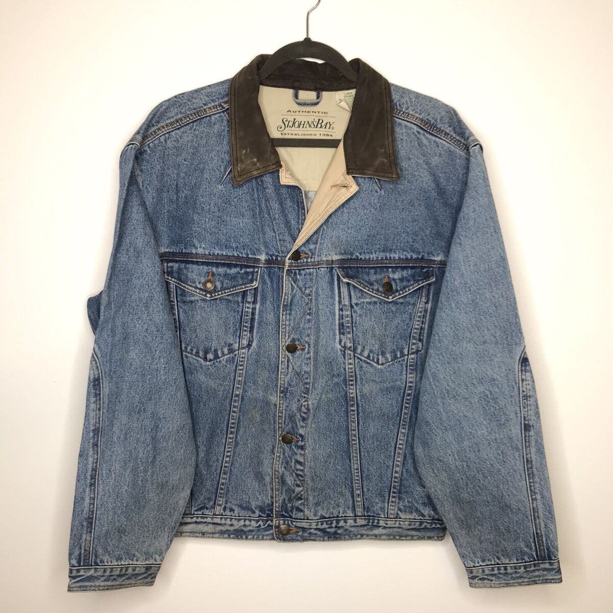 Vintage St Johns Bay Denim Jacket Trucker Jean Coat Retro Vintage St Johns Bay Denim Jacket Trucker Jean Coat Retro