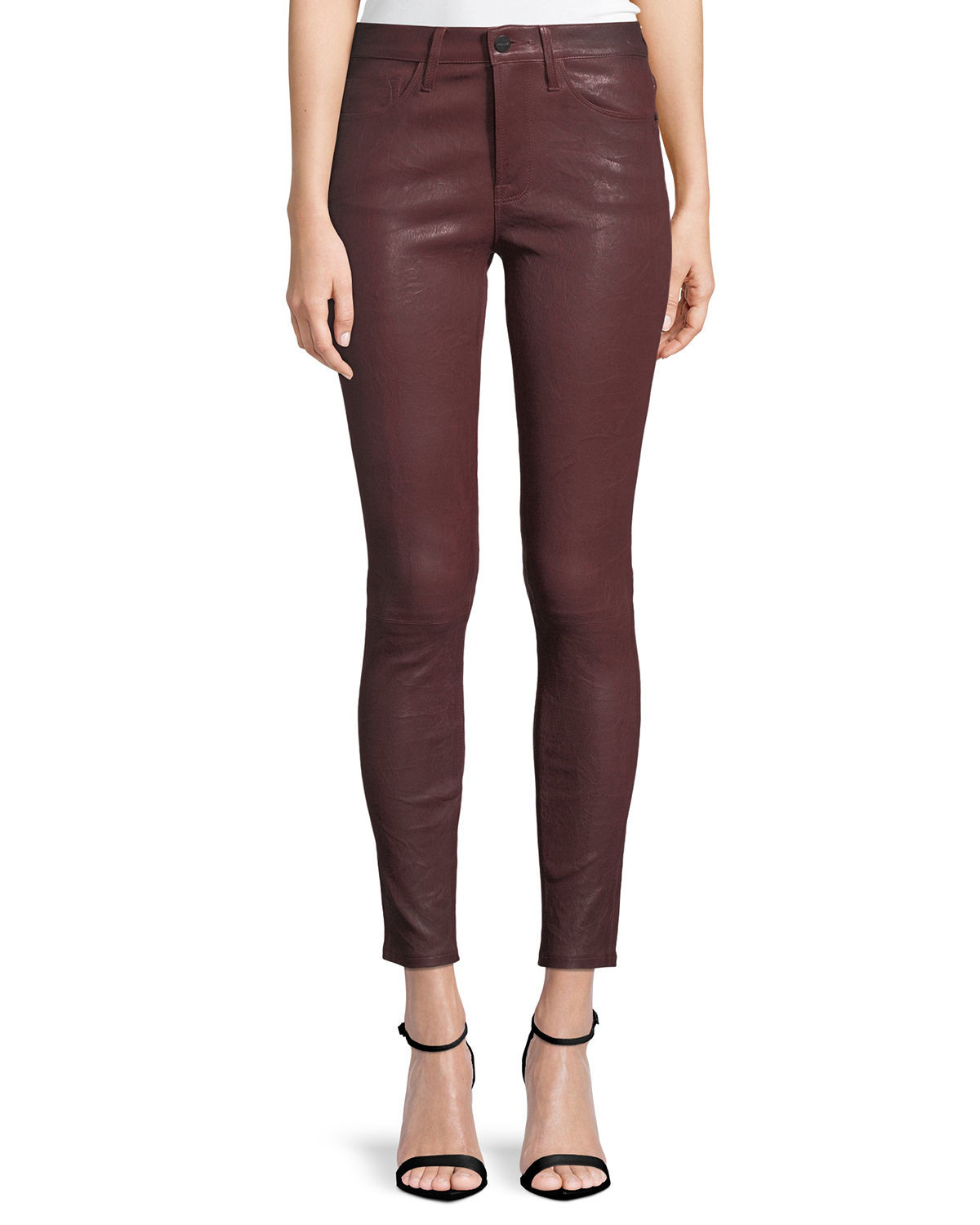 FRAME Le Skinny Leather Pants - COGNAC 