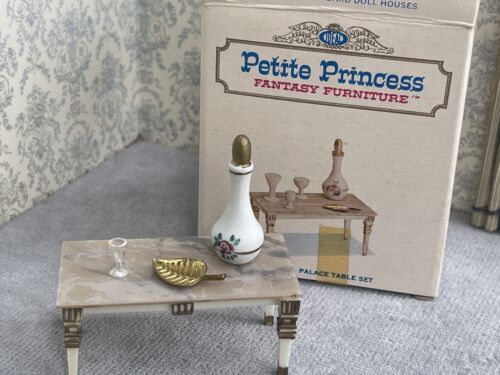 Ideal Petite Princess Fantasy Möbel PALAST TISCH SET Tisch, Blattasche Tablett + - Bild 1 von 7