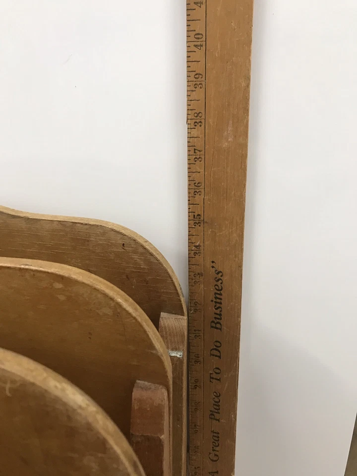 4 sillas plegables antiguas de madera de mediados de siglo usadas fuertes estables buen estado Foto 4 de 4