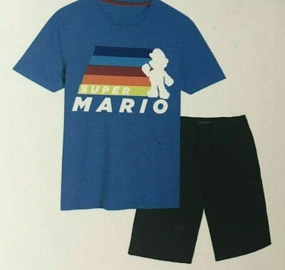 SUPER MARIO PYJAMA SET - KURZARM T-SHIRT & KURZE BEINUNTERTEILE - ERWACHSENE XL ..