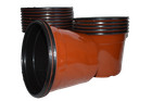 2 QUART - Set of 12 - Round Brown Plastic Pots  (6.5" x5")  flower Nursery