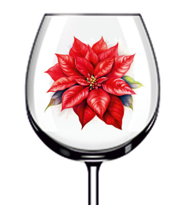 12x Weihnachtsblumen bunte Weinglasflasche Vinyl Aufkleber Abziehbilder a1275