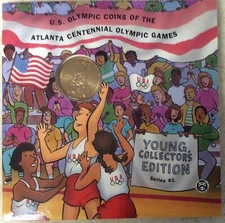 1995 US Mint Atlanta Olympic Half Dollar Basketball in OGP. Young Collectors Set