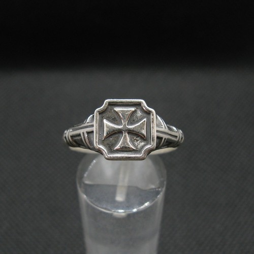 Genuine Sterling Silver Men Ring Maltese Cross Solid Stamped 925 Comfort Fit - Picture 2 of 12