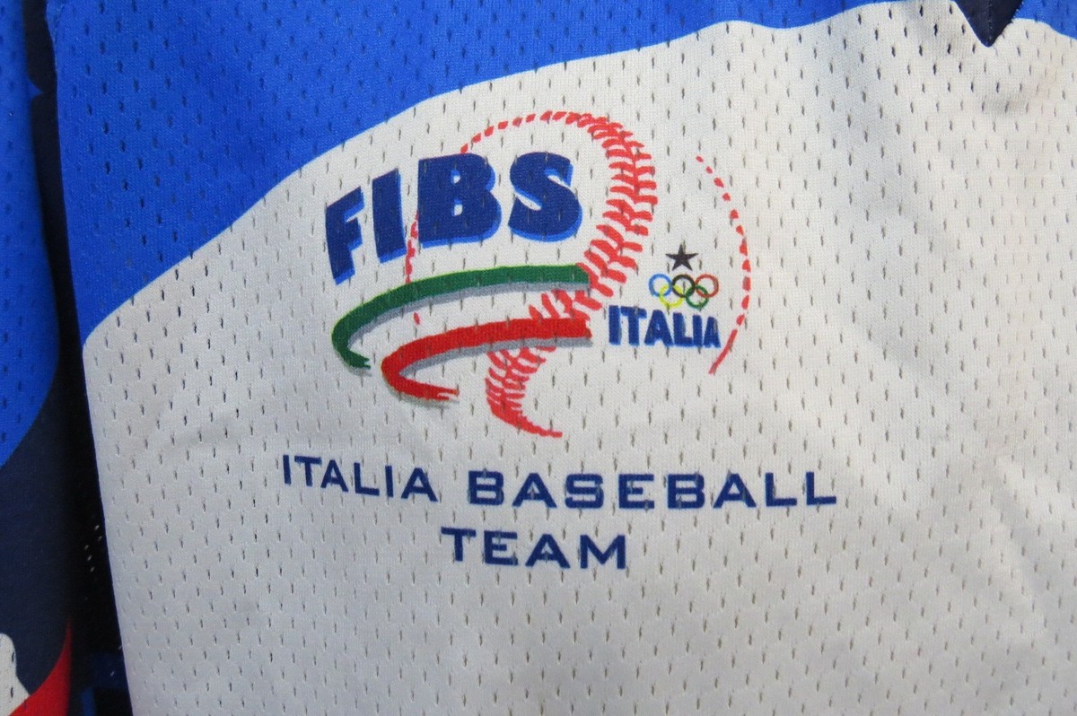 Maillot Baseball Italie – Macron, Blanc, Taille M (grand), équipe Nationale Olympic Games