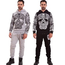 Men's Hoodie Tracksuit Pants Sports Zip Fitness Cotton New S67