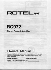 Rotel RC-972 Amplifier Owners Manual