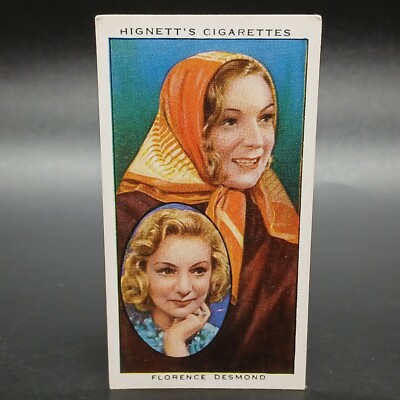 1938 Hignett Actors #9 FLORENCE DESMOND AS ELISABETH BERGNER Cigarette Card