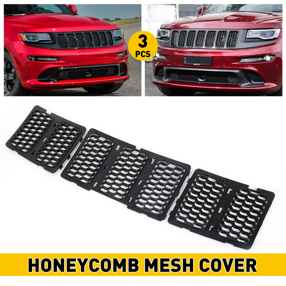 Black Mesh Grille Insert Front Kit Grill Cover For Jeep Grand Cherokee 2014-2016