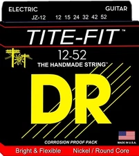 DR JZ-12 Tite-Fit Round Core NPS Electric Guitar Strings; gauges 12-52