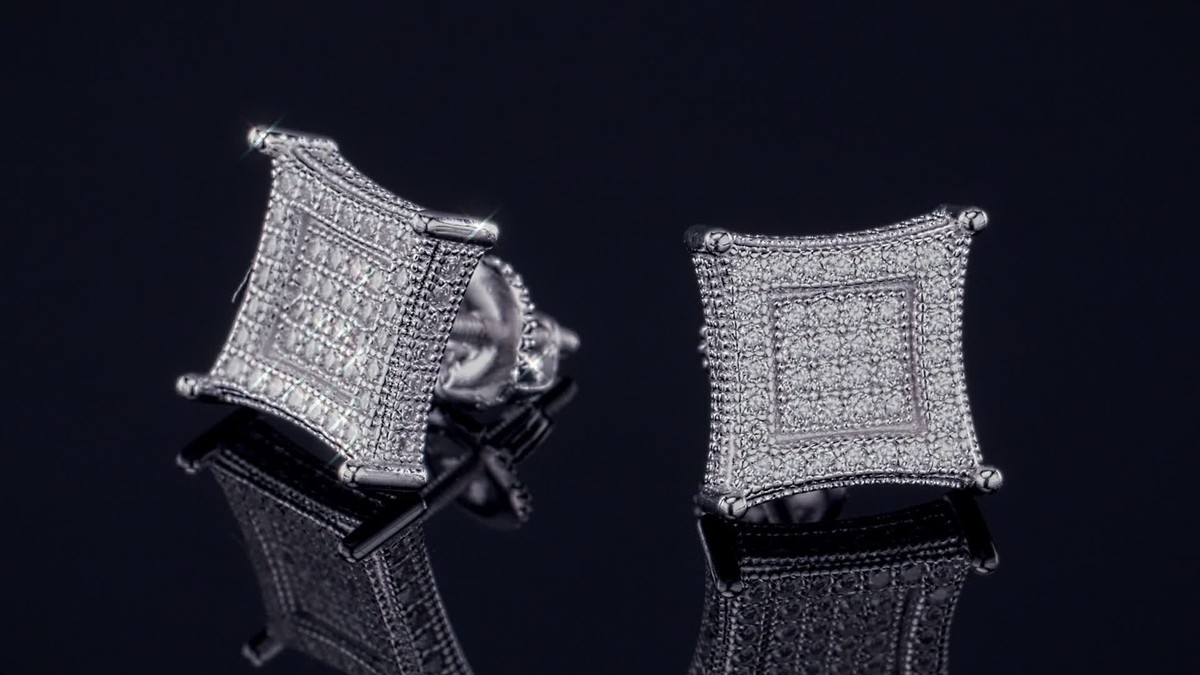 ピアス Luxury Street Wear ICE Silver 925 Earrings O unisexual Hd9d86d902b2644cd8a2e1fa77ff85