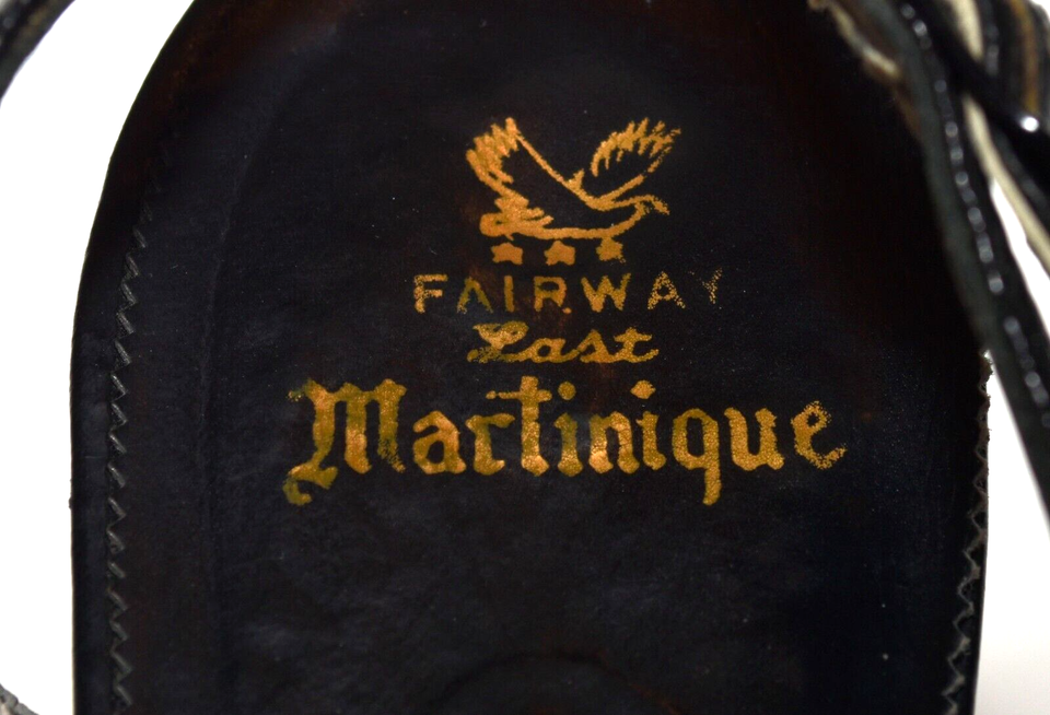 Vintage Martinique Fairway Custom Made Black Reptile Slingback Heels