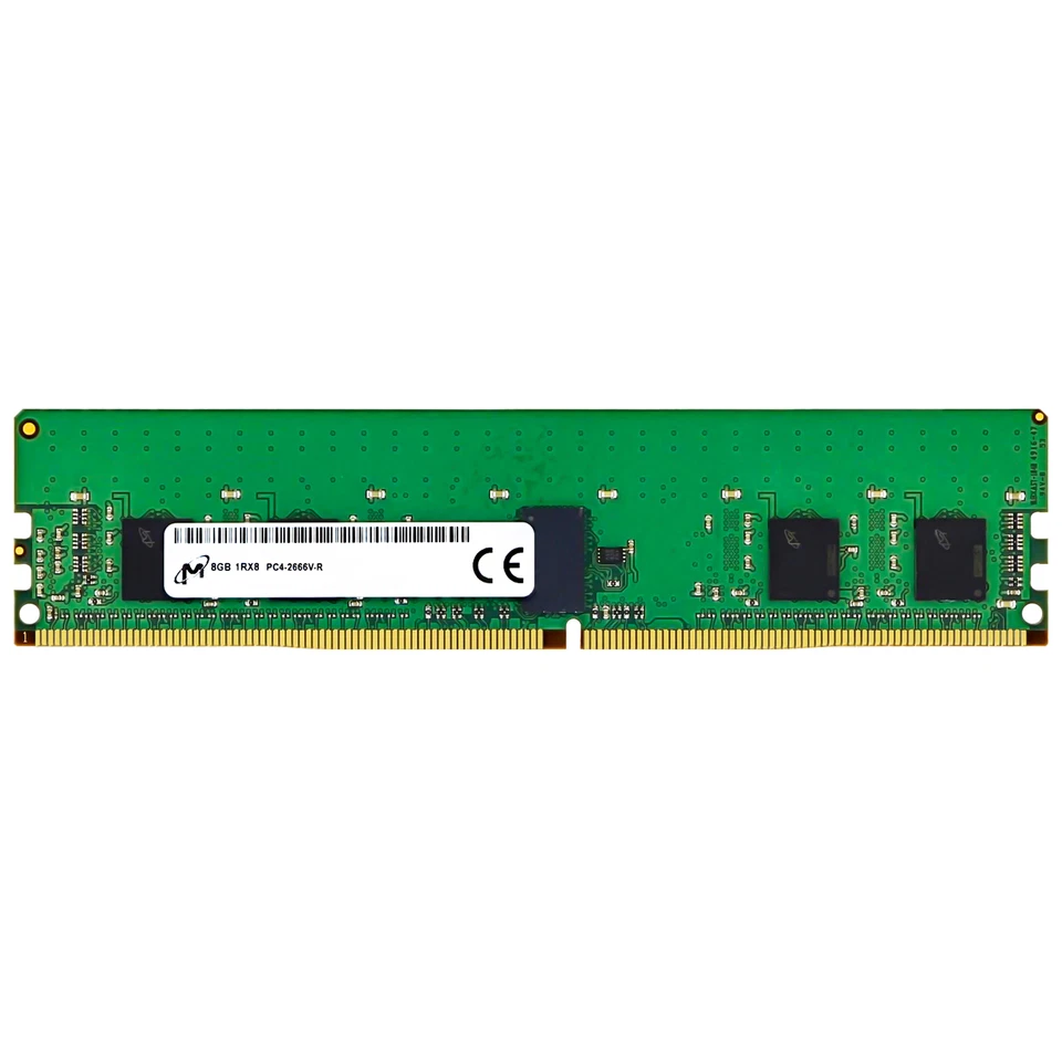 Memoria RAM de servidor Micron 8 GB 1Rx8 PC4-2666V RDIMM DDR4-21300 MTA9ASF1G72PZ-2G6D1