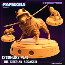 Cyberhusky Vlad The Siberian Assassin - Cyberpunk Miniature by PAPSIKELS