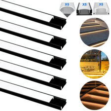 5 Pack LED Aluminium Channel Profile 3.3ft Extrusion Diffuser Strip Lights Cover