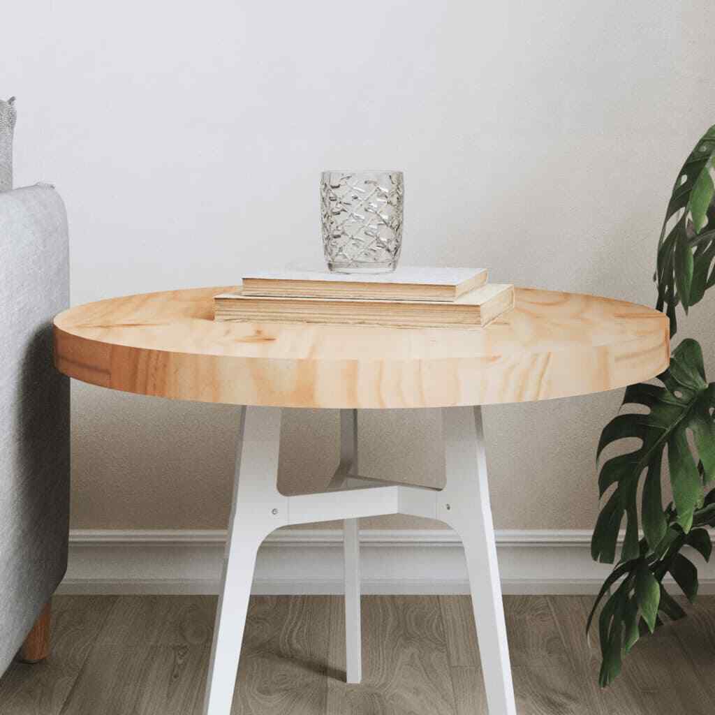 vidaXL Table Top Round 脴50x3 cm Solid Wood Pine