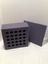 Specialty Charcoal Foam w/Cardboard Backing 10 Hole 1.5" x 4.5" w/Lid LOT of 8