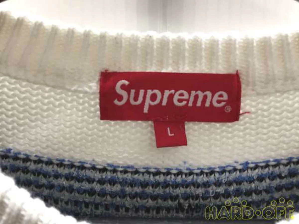 Chenille Logo Sweater SUPREME white L