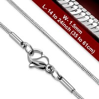 1.5mm wide Snake Chain | non tarnish Stainless Steel Necklace | choose length