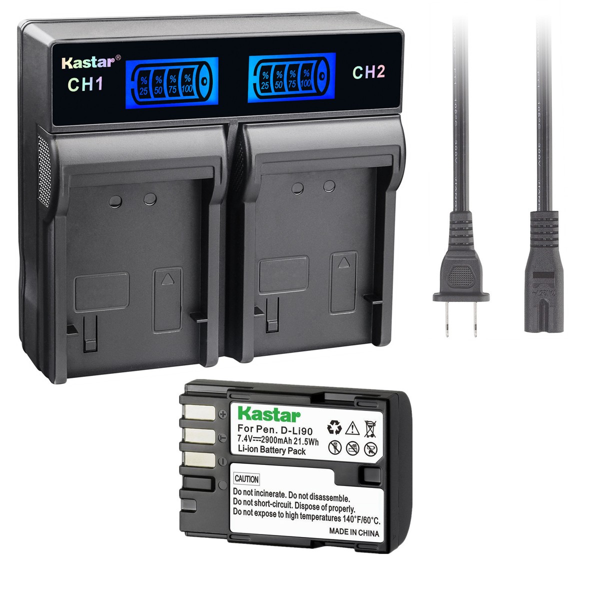 その他 m*g*m Kastar Battery LCD Rapid Charger for Pentax D-Li90 D-BC90 & Pentax
