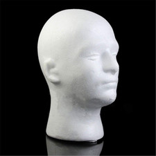Male Mannequin Styrofoam Foam Manikin Head Model Wig Glasses Hat Display Stand 