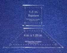 Quilting Template -2 Piece "Spool" Shape Set  - 4" Finished -1/8" Clear Acrylic