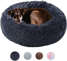kimpets Dog Bed Calming Beds for Small Medium M 28''x28'', Dark Grey