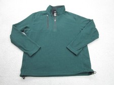 Zero Restriction Sweater Mens L Green Fleece Mock Neck 1/4 Zip Large Pullover