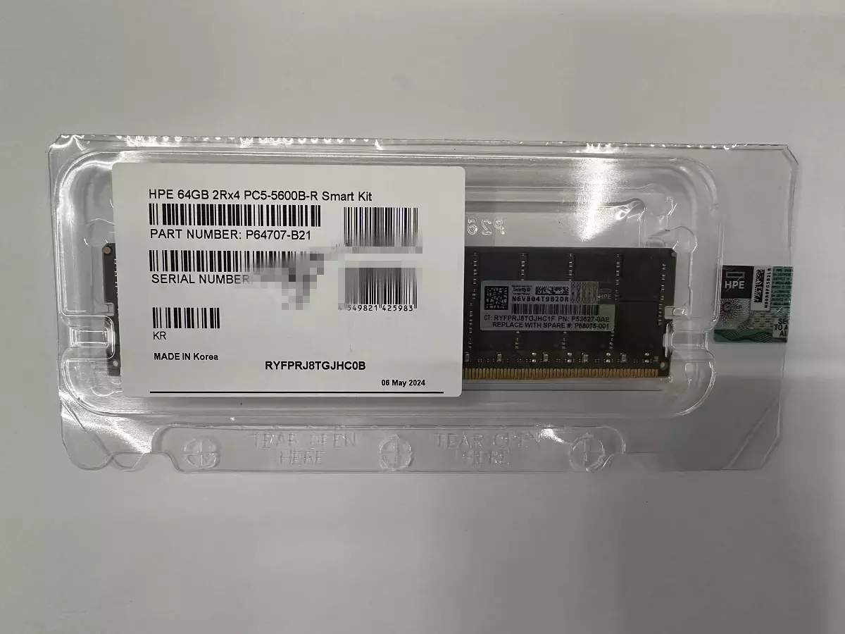 P64707-B21 P53627-0AE HPE 64GB 2Rx4 DDR5 PC5-5600 EC8 RDIMM Gen11