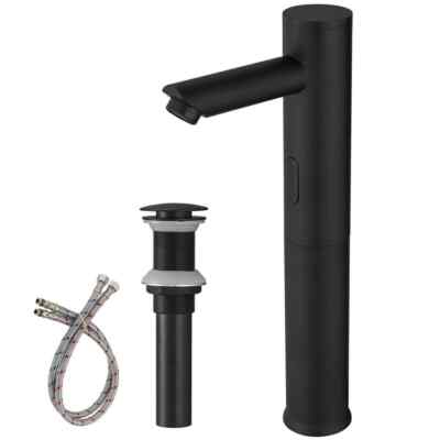 BWE Automatic Sensor Touchless Vessel Sink Faucet Matte Black Single Hole