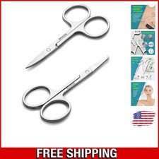 Curved Edge Facial Hair Scissors Kit   Precision Trimming for All Hair Types