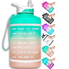 NatureWorks HydroMATE Half Gallon Water Bottle 64 Ounces, 08 Mint Rose Gold