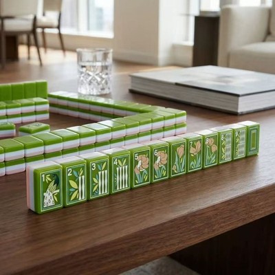 160 hand-painted oil painting style American mahjong tiles, 3 layers of acrylic.