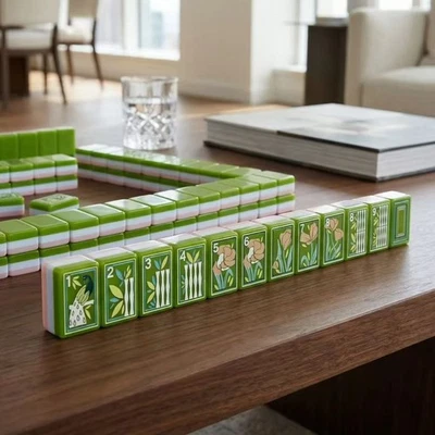 160 hand-painted oil painting style American mahjong tiles, 3 layers of acrylic. - Image 1 of 4