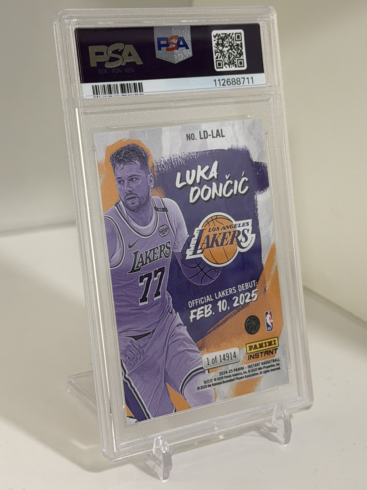 2024-25 Panini Instant Luka Doncic Lakers Debut #LD-LAL /14914 PSA 10 view 4