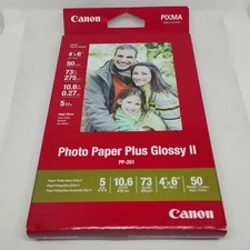 Canon PP-201 Photo Paper Plus Glossy II, 50 pack - 4x6 inch New Sealed