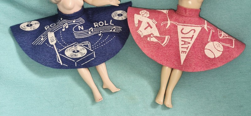 Vintage Felt Circle Skirts For Vogue Jill Little Miss Revlon Coty Girl Doll 