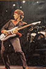 Tela acrilica dipinta a mano "Sultani dell'altalena" 40 x 50 cm incorniciata