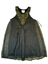 Epilogue Dress Womens Medium Gray Beaded Chiffon Sleeveless Party Cocktail
