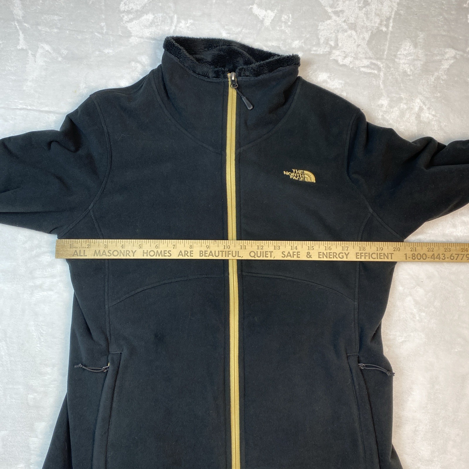 The North Face Morning Glory Fleece Jacket Black And Gold Women's L thumbnail 13